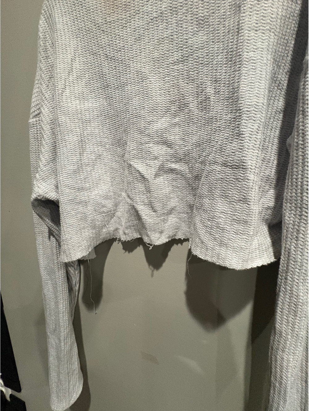 Brandy Melville Gray Long Sleeve Crop Top